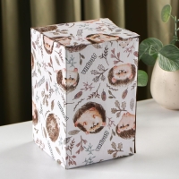 Банка стеклянная для хранения сыпучих продуктов Доляна &laquo;Ёжик в золотом&raquo;, 950 мл, 11&times;20 см, с керамической крышкой