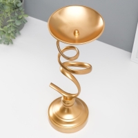 Подсвечник металл на 1 свечу d=3,5 см "Максима" золото 15х15х44,5 см