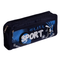 Пенал школьный на молнии 2 отделения "Спорт", МИКС