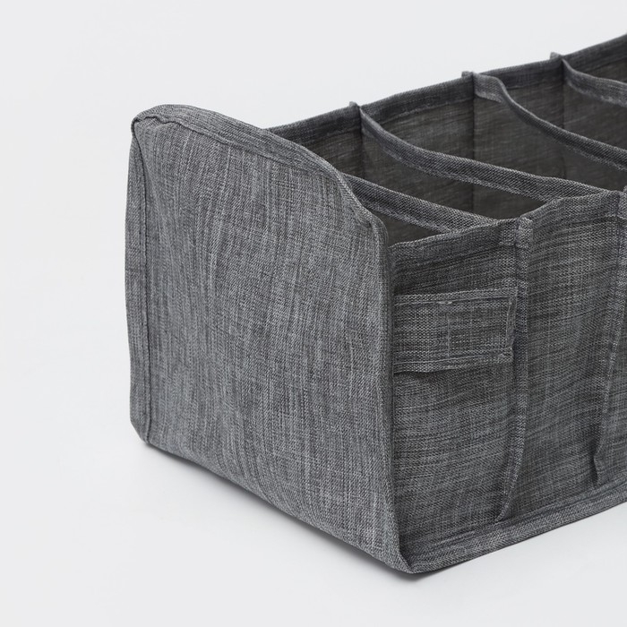 Органайзер для хранения белья Доляна, 7 ячеек, 35×15×13 см, цвет серый Органайзер для хранения белья Доляна, 7 ячеек, 35×15×13 см, цвет серый
