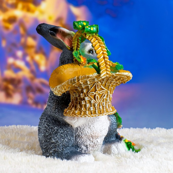 Садовая фигура Садовая фигура "Зайка с лукошком" 29х26х32см