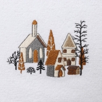 Полотенце махровое "Город в снегу" 30х60 см, 100% хлопок, 340 г/м2 Полотенце махровое "Город в снегу" 30х60 см, 100% хлопок, 340 г/м2