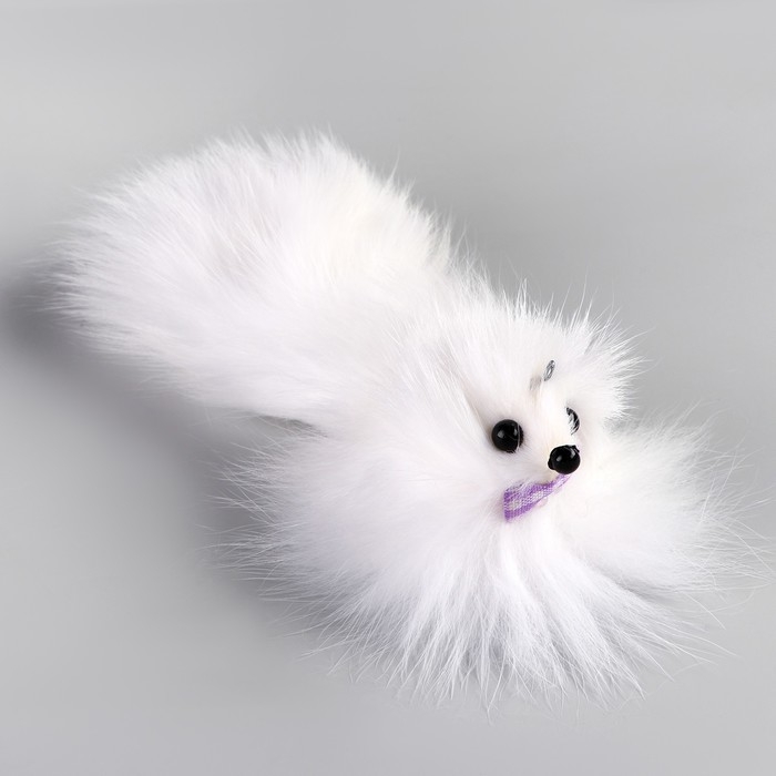 Мышь из натурального меха, до 11 см с хвостом, белая Мышь из натурального меха, до 11 см с хвостом, белая