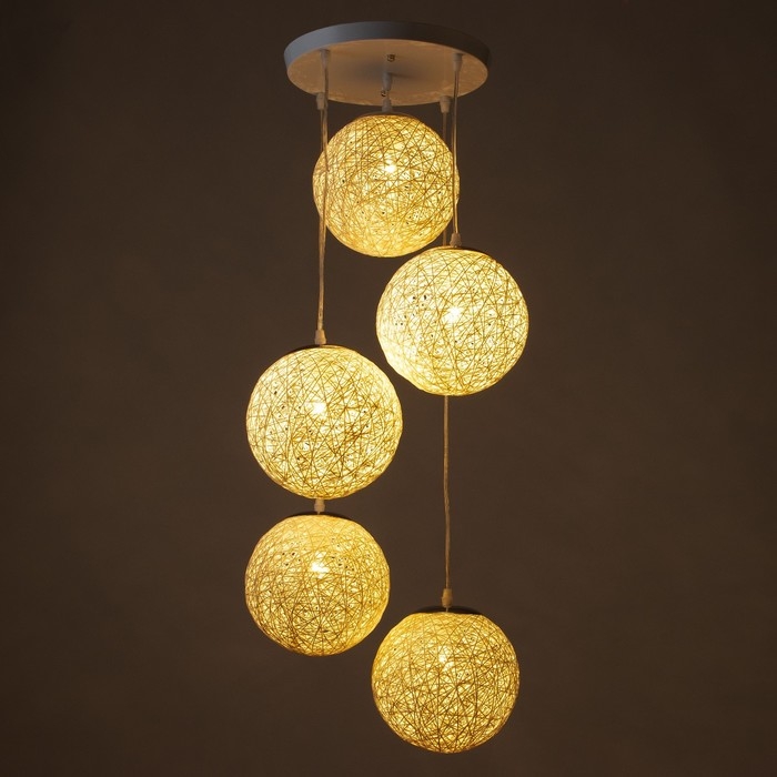 Светильник BayerLux Светильник BayerLux "Ротанг" 5хЕ27 40Вт белый 35х35х35-150см