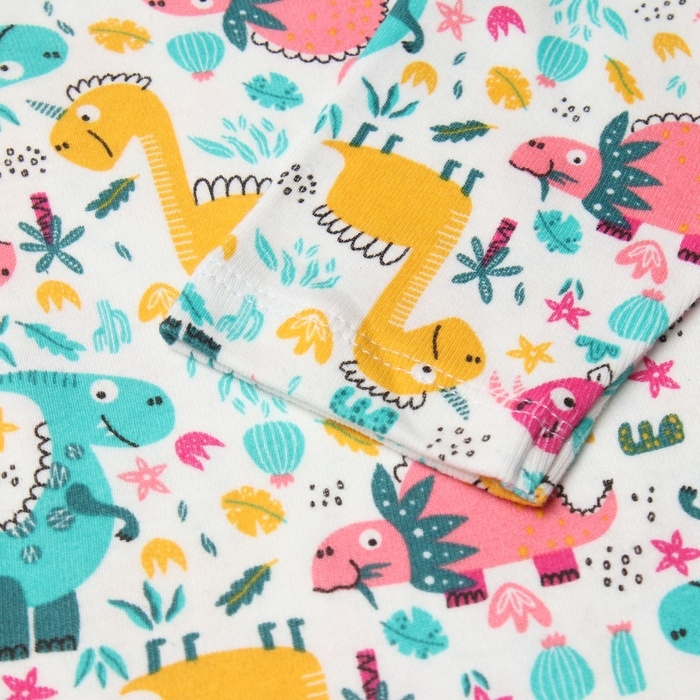 Боди детский, цвет белый/динозаврики, рост 68 см