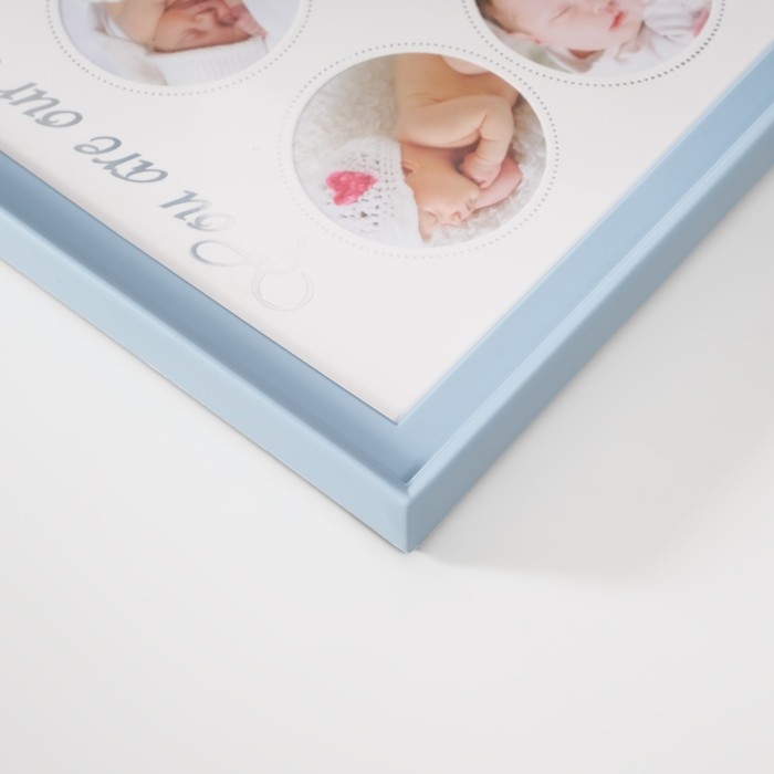 Фоторамка пластик на 6 фото 6х6 см Фоторамка пластик на 6 фото 6х6 см "Маленький ангел" голубая 2х38х20 см