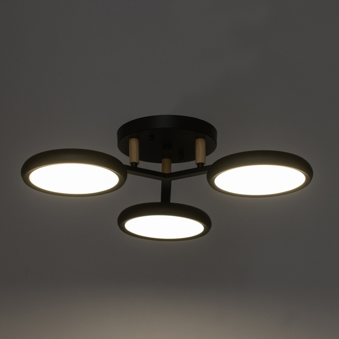 Люстра "Алис" 3хLED 72Вт 3000-6000К черный 52х52х13 см