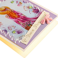 Открытка "С Днём Рождения!" ручная работа, шляпа, 8 х 9 см Открытка "С Днём Рождения!" ручная работа, шляпа, 8 х 9 см