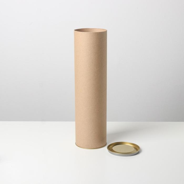 Тубус 92х340 мм (320 мм внутренняя высота),плотный картон, металлическая крышка