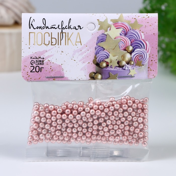 Кондитерская посыпка &laquo;Стильное решение&raquo;, 4мм, розовая, 20 г