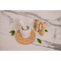 Ступка с толкушкой Magistro &laquo;Мрамор&raquo;, натуральный камень, цвет белый