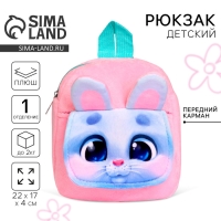 Рюкзак детский плюшевый для девочки «Заяц», с карманом, 22 х 17 см Рюкзак детский плюшевый для девочки «Заяц», с карманом, 22 х 17 см
