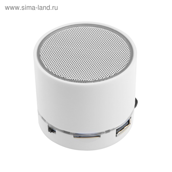 Портативная колонка Luazon Hi-Tech18, 3 Вт, 520 мАч, microSD, USB, белая