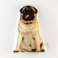 Подушка декоративная Этель &laquo;Мопс&raquo; 29х40 см, велюр, 100% п/э