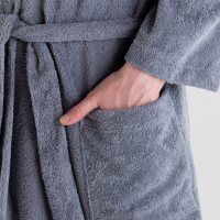 Халат махровый мужск. "Лучший папа" р-р 52-54, серый Халат махровый мужск. "Лучший папа" р-р 52-54, серый