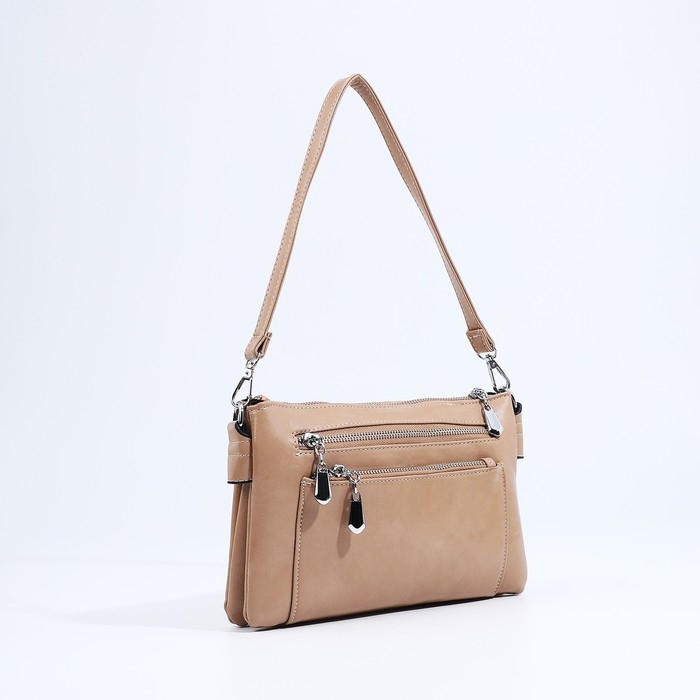 Сумка кросс-боди на молнии, цвет бежевый