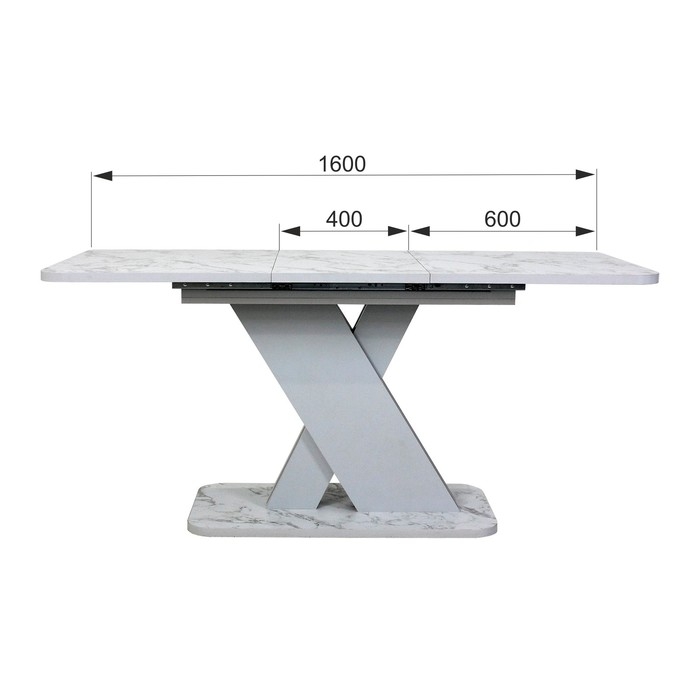 Стол кухонный раскладной Аврора, 1200(1600)х750х755, Сабия/Серый