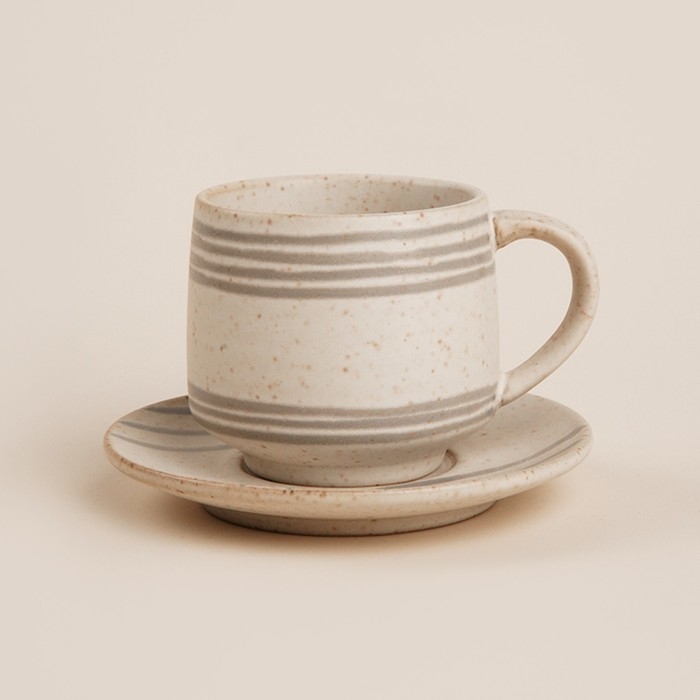 Чайная пара керамическая SL Home «Райяс», 2 предмета: чашка 230 мл, блюдце d=12,5 см, цвет бежевый Чайная пара керамическая SL Home «Райяс», 2 предмета: чашка 230 мл, блюдце d=12,5 см, цвет бежевый