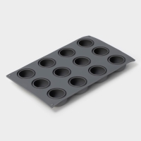 Форма для выпечки и муссовых десертов KONFINETTA &laquo;Фолд&raquo;, силикон, 28,8&times;17,1&times;2,6 см, 12 ячеек (4,2&times;2,5 см), цвет серый