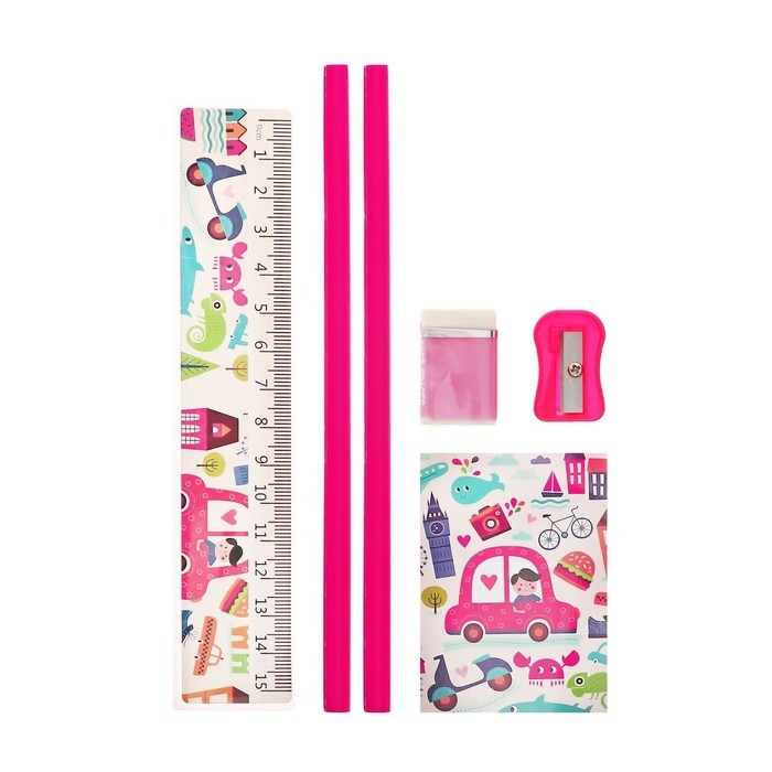 Набор настольный канцелярский, 6 предметов, Calligrata Набор настольный канцелярский, 6 предметов, Calligrata "Город"