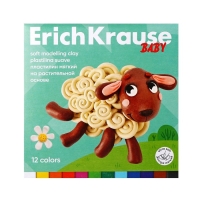 Пластилин мягкий 12 цветов, 240 г, ErichKrause "Baby", со стеком, на растительно основе, с Алоэ Вера , европодвес Пластилин мягкий 12 цветов, 240 г, ErichKrause "Baby", со стеком, на растительно основе, с Алоэ Вера , европодвес