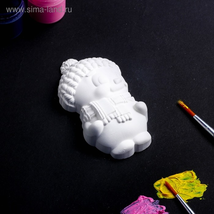 Новогодняя фигура под роспись с подвесом Новогодняя фигура под роспись с подвесом "Снеговик мальчик" 12х8см