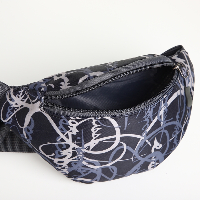 Сумка поясная детская на молнии, цвет чёрный Сумка поясная детская на молнии, цвет чёрный