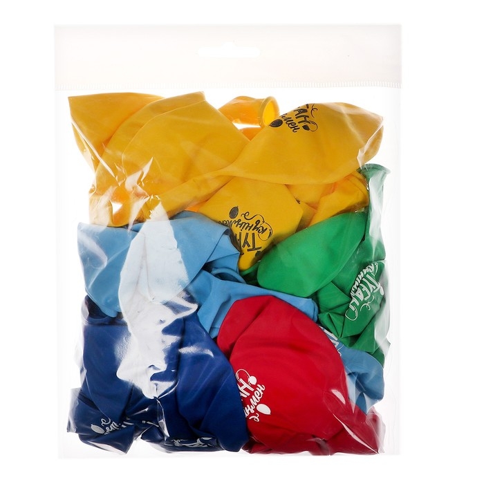 Воздушный шар латексный 12 Воздушный шар латексный 12" «С днём рождения», казахский язык, 50 шт.