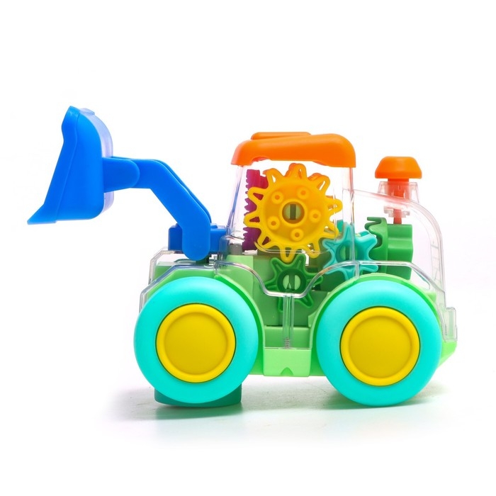 Экскаватор &laquo;Шестерёнки&raquo;, свет и звук, работает от батареек, цвет МИКС