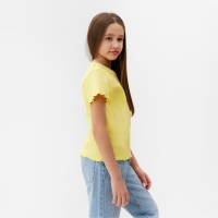 Футболка для девочки MINAKU, цвет жёлтый, рост 128 см