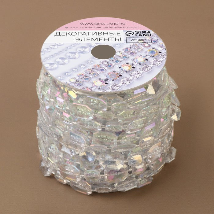 Бусы на нитях, с голографией, 11 мм, 9 ± 1 м, цвет прозрачный Бусы на нитях, с голографией, 11 мм, 9 ± 1 м, цвет прозрачный