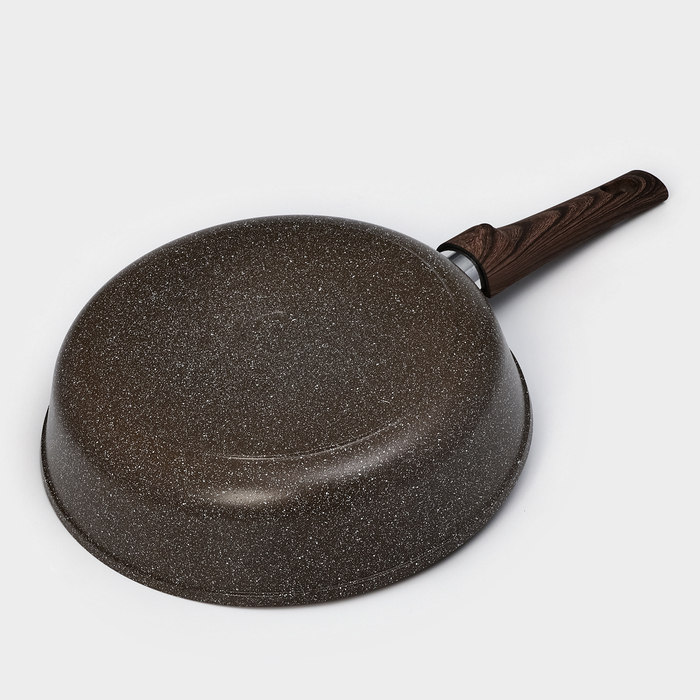 Сковорода Доляна &laquo;Брауни&raquo;, d=26 см, съёмная ручка, стеклянная крышка, антипригарное покрытие, индукция