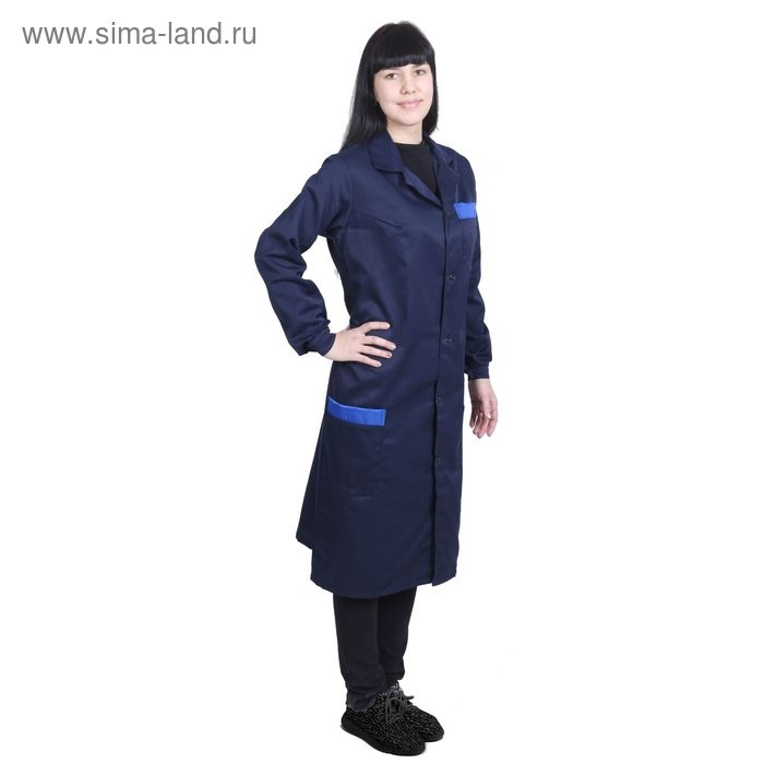 Халат рабочий, женский, р. 52-54, рост 170-176 см, цвет синий