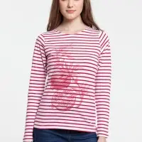 Футболка женская Grand Granat, белая с красным, размер M