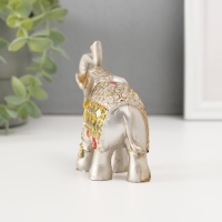 Сувенир полистоун зеркальные вставки (набор 7 шт) "Стадо слонов"11, 10, 8,5, 8, 7, 6,3;5,3см