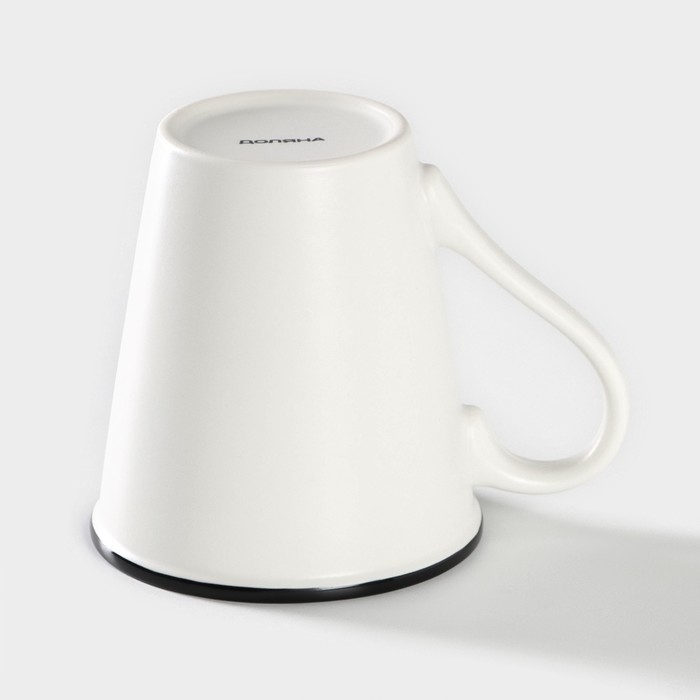 Кружка фарфоровая Доляна &laquo;Формула кофе&raquo;, 340 мл, цвет белый и чёрный