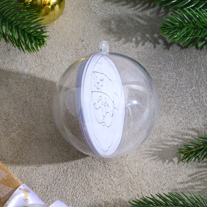 Ёлочное украшение под раскраску «Дед Мороз» размер: 8 см; 2 шт., кисть Ёлочное украшение под раскраску «Дед Мороз» размер: 8 см; 2 шт., кисть