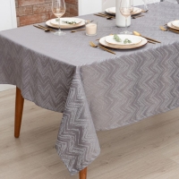Скатерть Этель "Lines" цв.серый, 142*180 +/-3 см, 115 &plusmn;10 гр,100% п/э