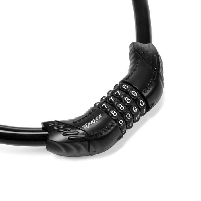 Замок навесной велосипедный ТУНДРА, 15х800 мм., кодовый, цвет черный Замок навесной велосипедный ТУНДРА, 15х800 мм., кодовый, цвет черный