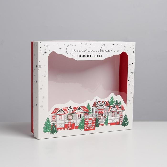 Коробка подарочная новогодняя складная &laquo;Crystal&raquo;, 23.5 х 20.5 х 5.5 см, Новый год