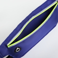 Поясная сумка на молнии, светоотражающие элементы, цвет синий