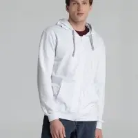 Толстовка на молнии с капюшоном Unit Siverga белая, размер 3XL