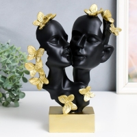 Сувенир полистоун бюст "Пара - Нежность. Рой бабочек" чёрный с золотом 7х21,5х29 см Сувенир полистоун бюст "Пара - Нежность. Рой бабочек" чёрный с золотом 7х21,5х29 см