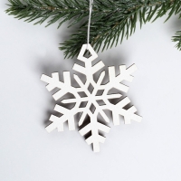 Ёлочная игрушка новогодняя &laquo;Снежинка&raquo;, на Новый год, хдф, 6,9 х 7,6 см