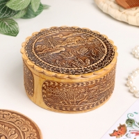 Шкатулка "Лебеди", 100 х 40 мм, береста Шкатулка "Лебеди", 100 х 40 мм, береста