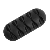 Держатель для проводов TORSO, самоклеящийся, 5 делений, 6.5&times;3 см, черный, пластик