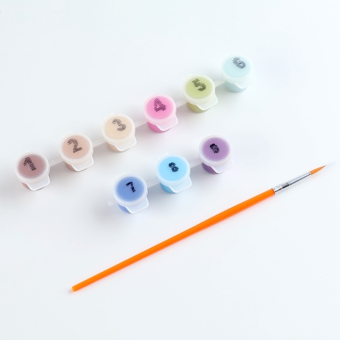 Картина по номерам на холсте с подрамником для детей &laquo;Мишки на лужайке&raquo;, 17 х 17 см