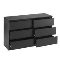 Комод с 6 ящиками Мадера, 1200х420х775, Черный