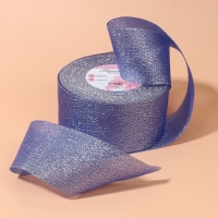 Лента парчовая, 50 мм, 23 ± 1 м, цвет синий №037 Лента парчовая, 50 мм, 23 ± 1 м, цвет синий №037