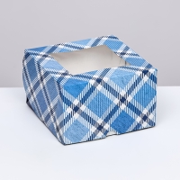 Коробка для 4 капкейков с окном , "Лучшему мужчине", 16 х 16 х 10 см